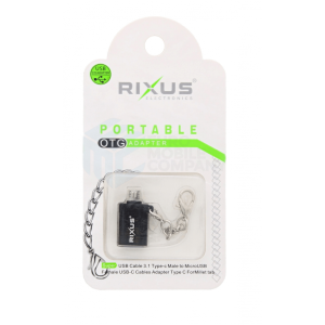 Rixus OTG Portable Adapter Type C To Micro USB