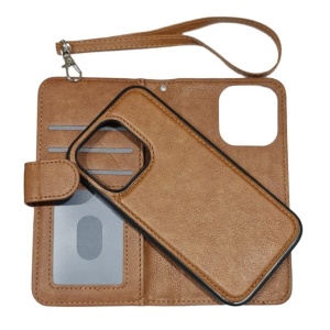 iPhone 12/12 Pro -Detachable 2in1 Wallet Cover-Brun