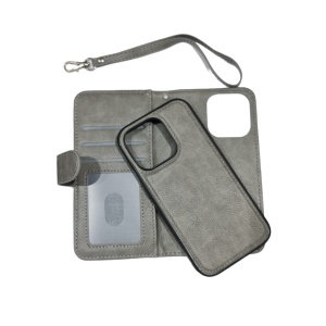 IPhone 14 Max-Detachable 2in1 Wallet Cover-Grå