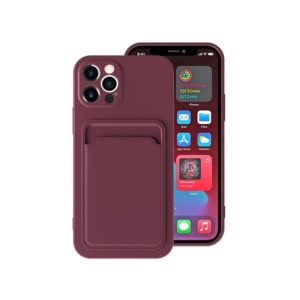 Iphone 13 Pro - Xssive TPU Card Bag Cover-Mørkerød